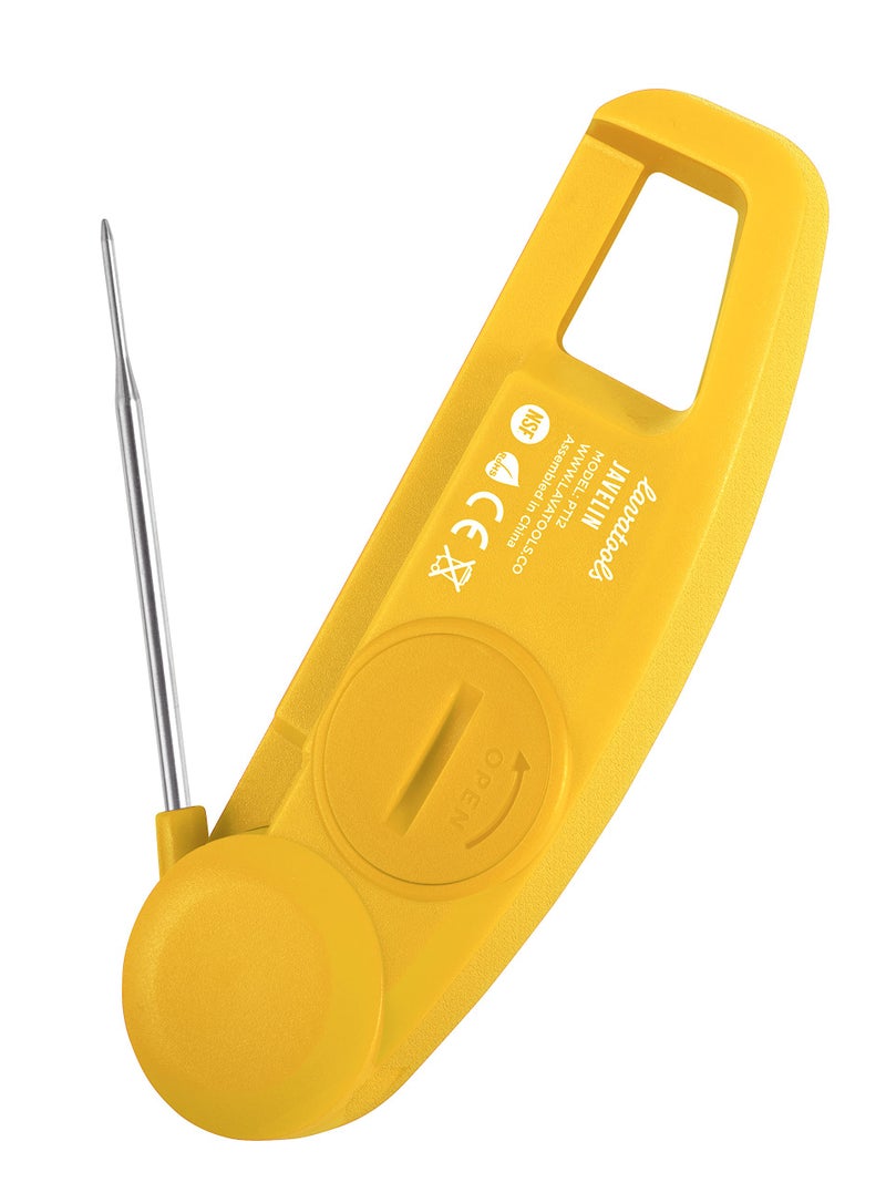 Lavatools JavelinÂ® Ultra-Fast 3-Second Digital Instant Read Meat Thermometer for Grill and Cooking, 2.75" Probe, Compact Foldable Design, Large Display, IP65 Water Resistant, NSF Certified â€“ Butter - Image 3